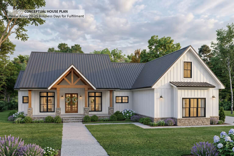 House Plan House Plan #36034 Angled Front Elevation