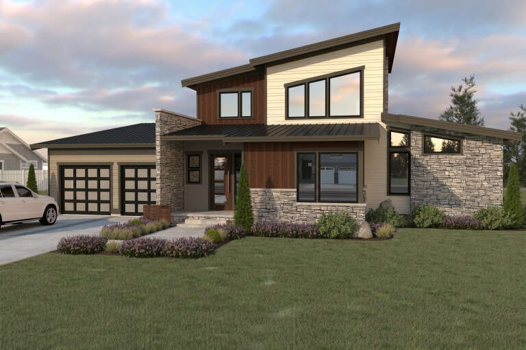 House Plan House Plan #36040 Angled Front Elevation 