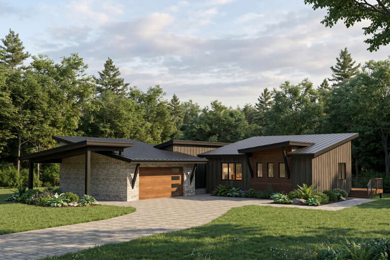 House Plan House Plan #36041 Angled Front Elevation 