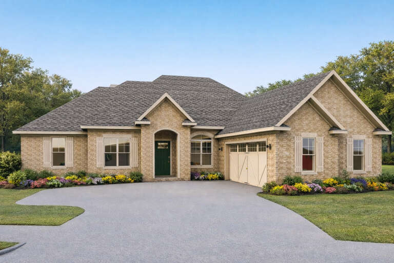 House Plan House Plan #36044 Angled Front Elevation 