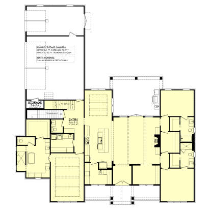Main Floor w/ Basement Stairs: 3BR, 3.5BA, Kitchen, Dining, Great Rm, Ldry, 3-car garage, Porch, Patio, Fireplace, WIC. House Plan # 041-00445 Main Floor w/ Basement Stairs Location Floor Plan Drawing by America's Best House Plans, Inc.