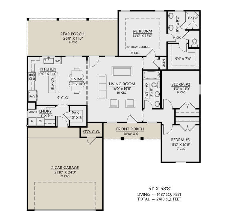 House Plan House Plan #36056 Drawing 1