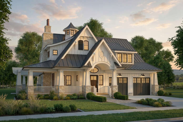 House Plan House Plan #36063 Angled Front Elevation 