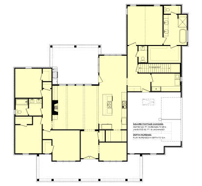 3BR, 2.5BA, Great Room with fireplace, Kitchen, Dining, Ldry, 3-car garage, stairs to basement, covered porch, patio. House Plan # 041-00446 Floor Plan Drawing by America's Best House Plans, Inc.