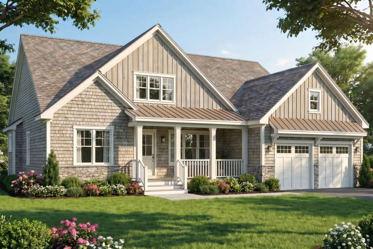 House Plan House Plan #36066 Angled Front Elevation 