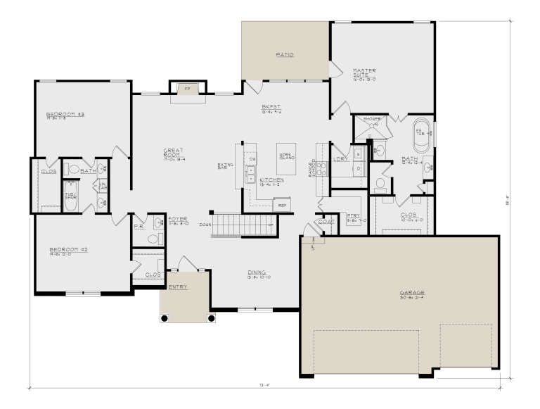 House Plan House Plan #36068 Drawing 1