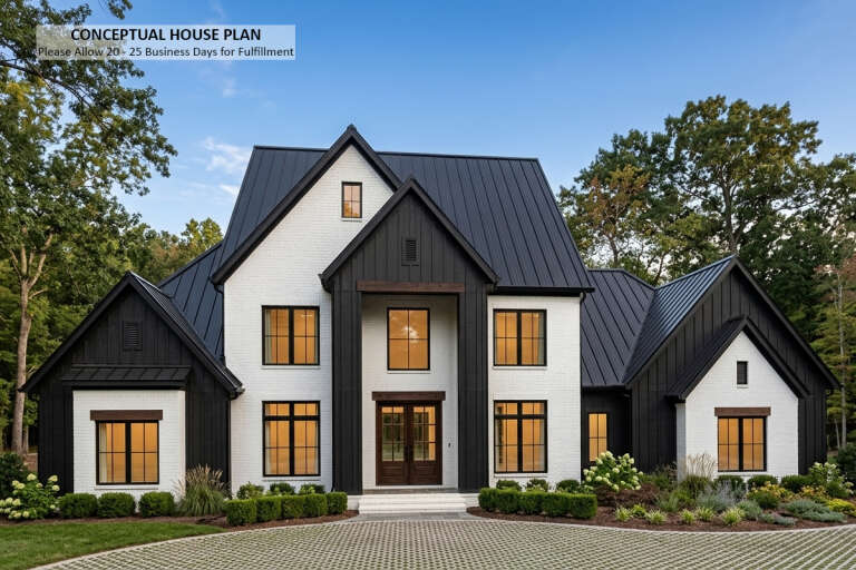 House Plan House Plan #36070 Angled Front Elevation 