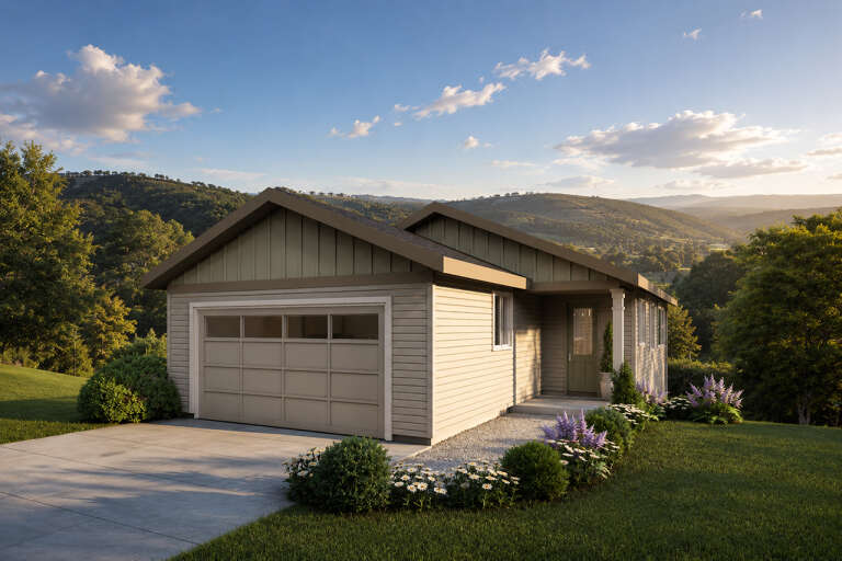 House Plan House Plan #36079 Angled Front Elevation 