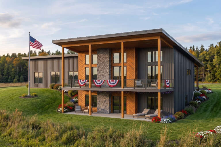 House Plan House Plan #36086 Angled Rear Elevation