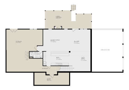Basement: 1BA, Entertainment, Billiard, Bar, Game Area, 2 Storage, Storm Room, Stairs, Veranda, FP. 9ft ceilings. Unheated. House Plan # 4440-00008 Basement Floor Plan Drawing by America's Best House Plans, Inc.