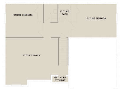 Basement: 2 Future BR, 1 Future BA, Future Family room, Opt. Cold Storage, Stairs. House Plan # 8768-00223 Basement Floor Plan Drawing by America's Best House Plans, Inc.