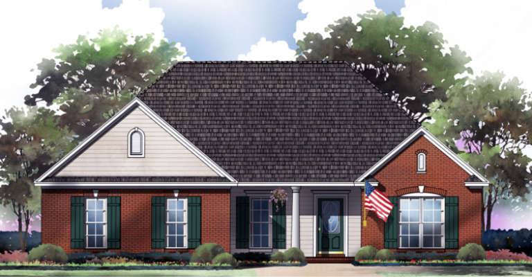 Ranch House Plan #348-00029 Elevation Photo