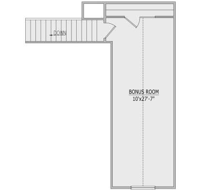 Bonus Room, stairs, storage closet. House Plan # 8768-00230 Bonus Room Floor Plan Drawing by America's Best House Plans, Inc.