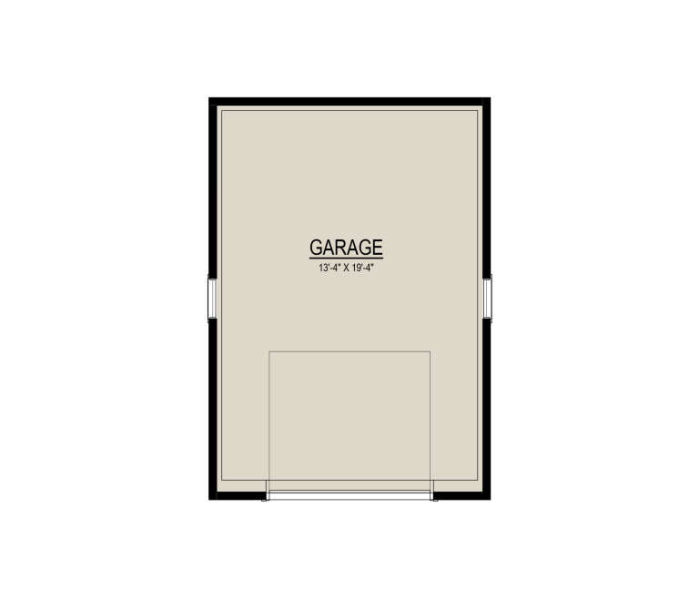 Garage Floor: 1-car garage, unheated square footage. House Plan # 6261-00083 Garage Floor Floor Plan Drawing by America's Best House Plans, Inc.