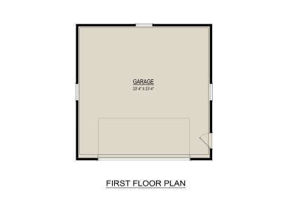 Garage Floor: 2-car garage, 23'4" x 23'4", single entry door. Unheated square footage. House Plan # 6261-00085 Garage Floor Floor Plan Drawing by America's Best House Plans, Inc.