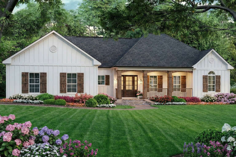House Plan House Plan #3642 Angled Front Elevation