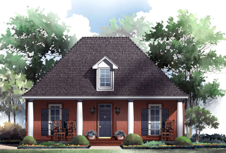 Narrow Lot House Plan #348-00041 Elevation Photo