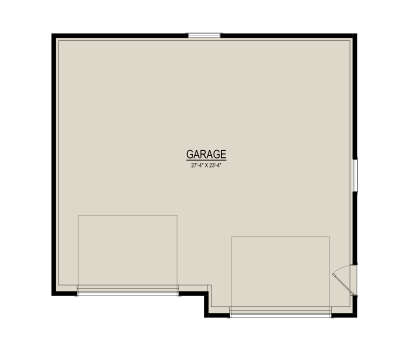 Garage Floor: 2-car garage, unheated space. House Plan # 6261-00086 Garage Floor Floor Plan Drawing by America's Best House Plans, Inc.
