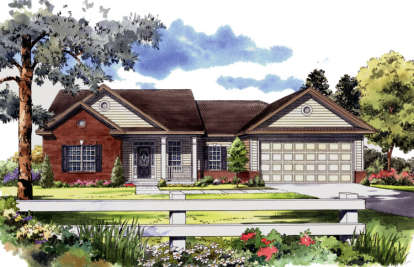 Traditional House Plan #348-00044 Elevation Photo