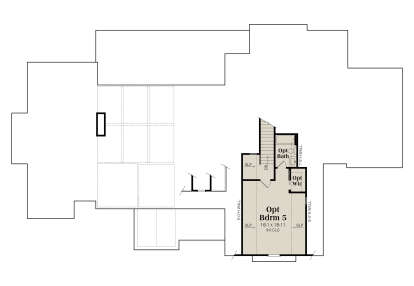 Optional second floor plan drawing with 1BR, opt BA, opt WIC, stairs, and open-to-below area. House Plan # 009-00537