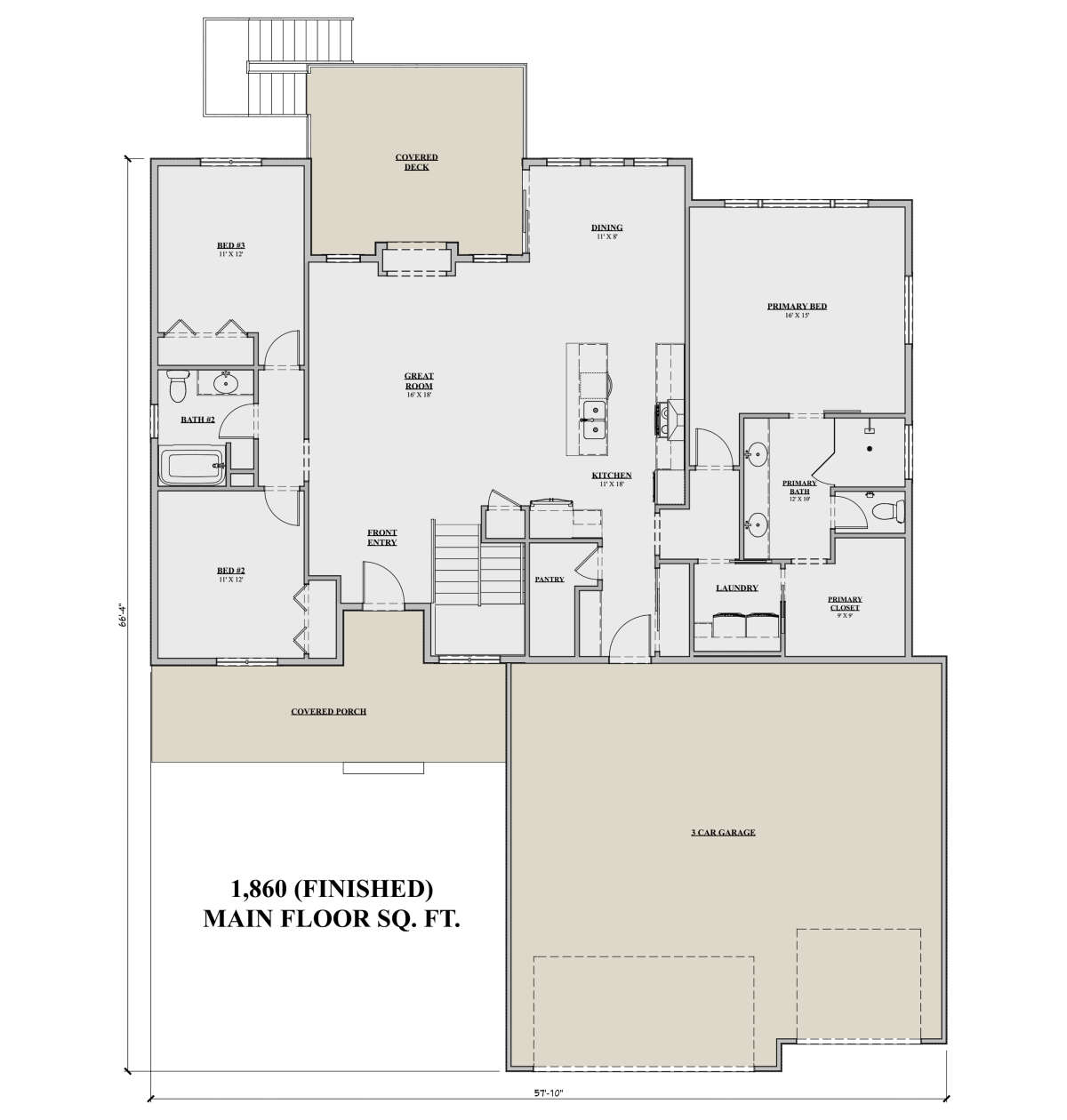 HousePlans Modern Farmhouse 7140-00022 floor plan 1