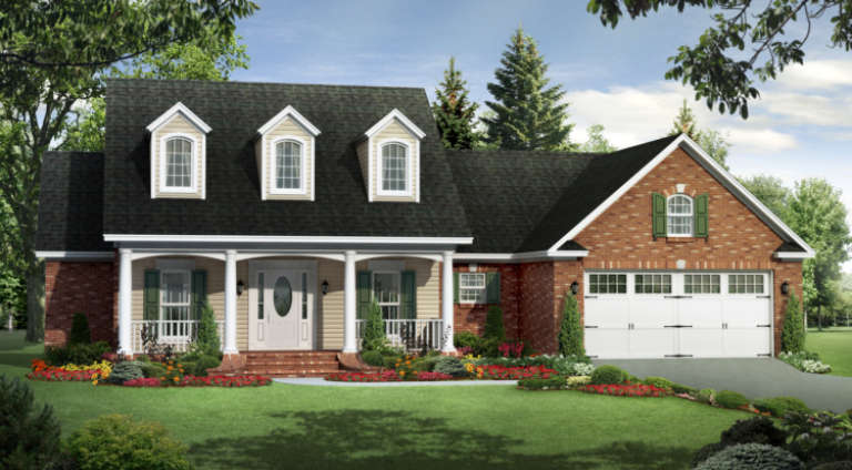 Farmhouse House Plan #348-00045 Elevation Photo