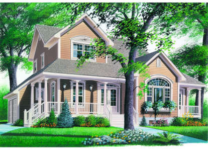 Country House Plan #034-00048 Elevation Photo