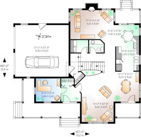 First Floor for House Plan #034-00048