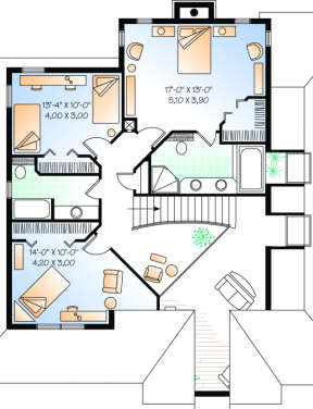 Second Floor for House Plan #034-00048