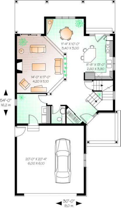 First Floor for House Plan #034-00049