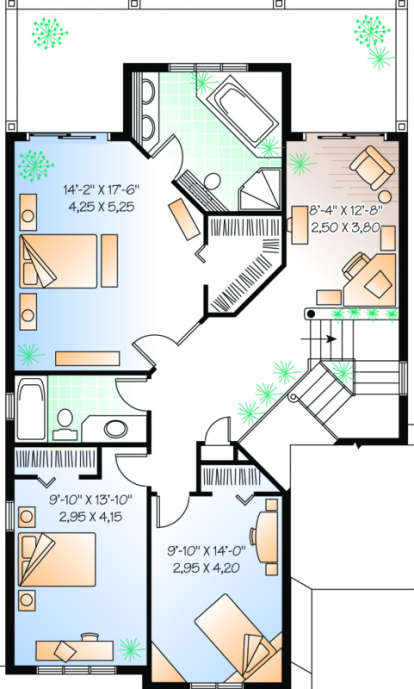 Second Fllor for House Plan #034-00049