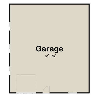 Garage Floor: Large 35' x 39' open garage space, unheated. House Plan # 963-01339 Garage Floor Floor Plan Drawing by America's Best House Plans, Inc.