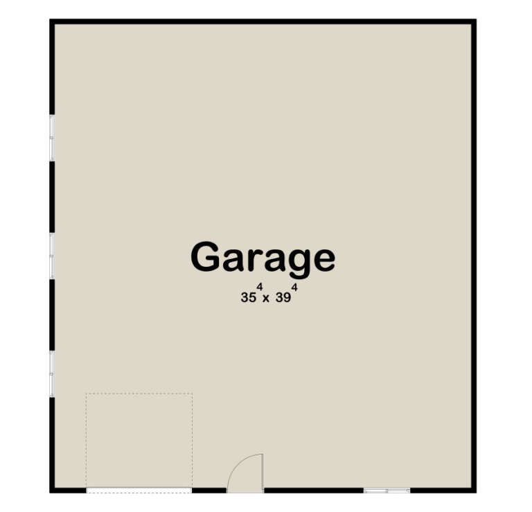 Garage Floor: Large 35' x 39' open garage space, unheated. House Plan # 963-01339 Garage Floor Floor Plan Drawing by America's Best House Plans, Inc.