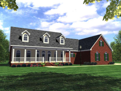 Farmhouse House Plan #348-00061 Elevation Photo