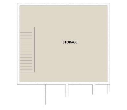 Storage Room, stairs. Unheated square footage. House Plan # 8768-00243 Storage Room Floor Plan Drawing by America's Best House Plans, Inc.