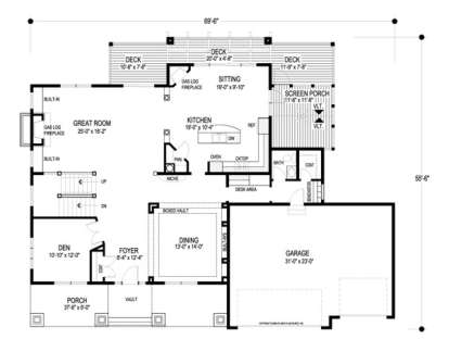 Floorplan 1 for House Plan #036-00164