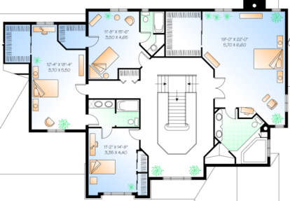 Second Floor for House Plan #034-00050
