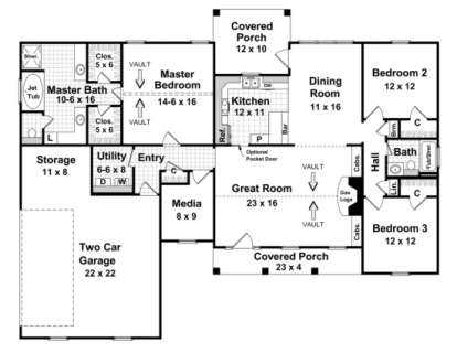 Main Floor for House Plan #348-00070