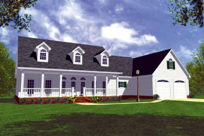 Farmhouse House Plan #348-00074 Elevation Photo