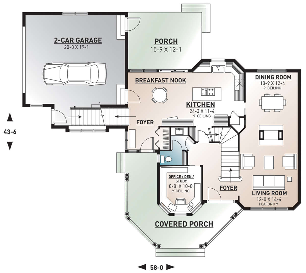 Main Floor for House Plan #034-00051