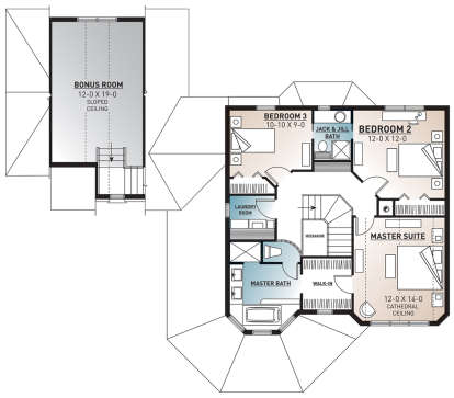 Second Floor for House Plan #034-00051