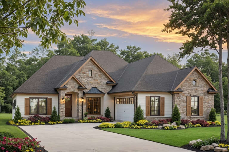 House Plan House Plan #3681 Angled Front Elevation