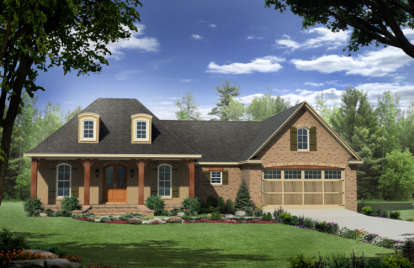 French Country House Plan #348-00078 Elevation Photo