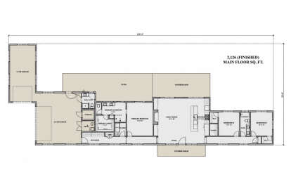 Main floor plan drawing with 3BR, 2.5BA, great room, kitchen, pantry, Ldry, mudroom, 3-car garage, patio, and porch. House Plan # 7140-00052