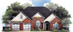 French Country House Plan #348-00083 Elevation Photo