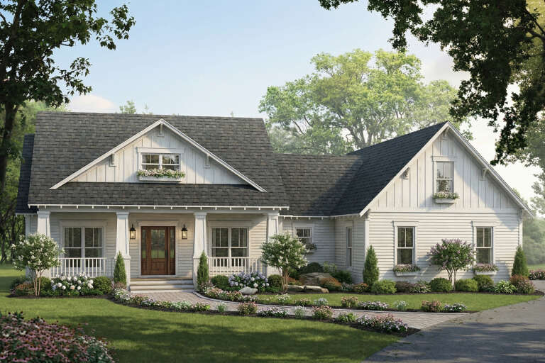 House Plan House Plan #3689 Angled Front Elevation 