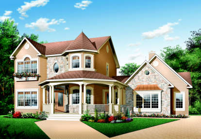 Country House Plan #034-00052 Elevation Photo