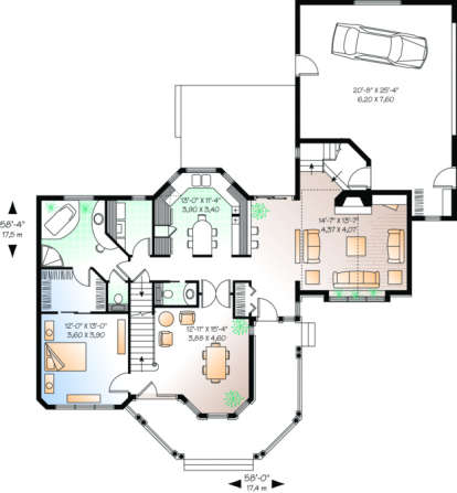 First Floor for House Plan #034-00052