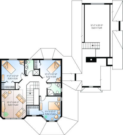 Second Floor for House Plan #034-00052