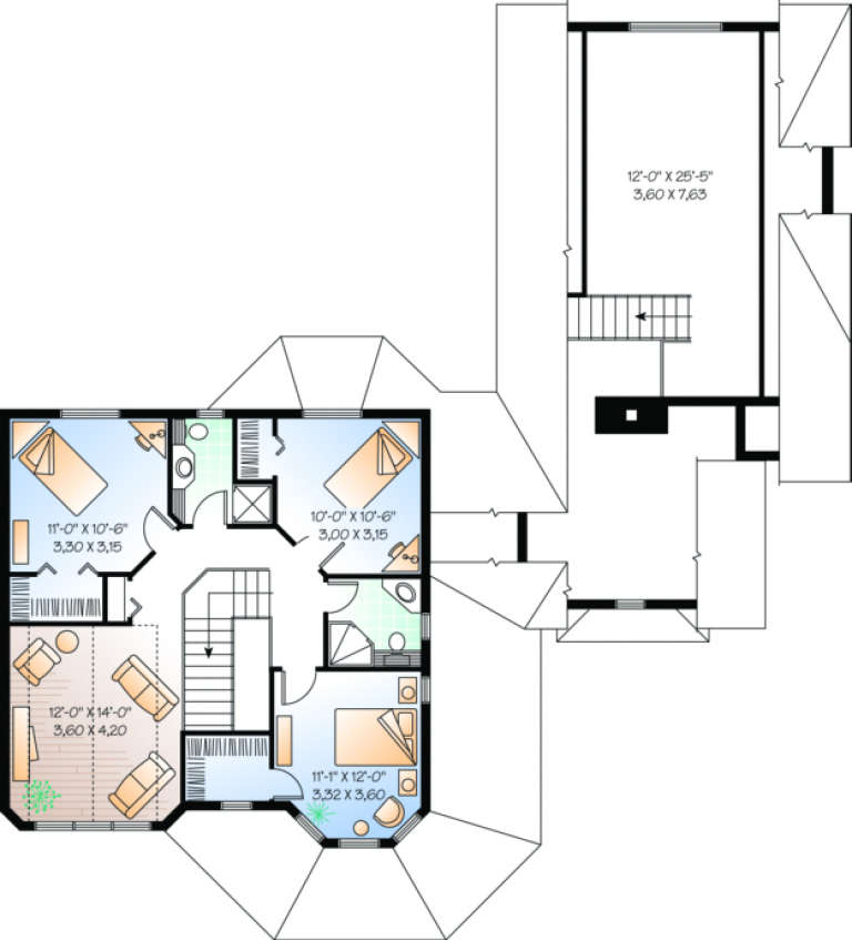 House Plan House Plan #369 Drawing 2